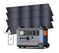OSCAL PowerMax 6000W Generador Solar Portatil con 3 Panel 200W, 3600Wh LFP Batería, Ampliable hasta 57.6kWh, Carga Rápida 1.2h, 14 Puertos, Estación de Energía para Hogar Emergencia, Camping, Caravana