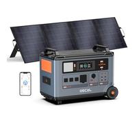 OSCAL PowerMax 6000W Generador Solar Portatil con Panel 200W, 3840Wh LFP Batería, Ampliable hasta 57.6kWh, Carga Rápida 1.2h, 14 Puertos, Estación de Energía para Hogar Emergencia, Camping, Caravana