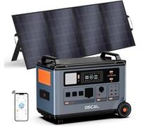 OSCAL PowerMax 6000W Generador Solar Portatil con Panel 400W, 3600Wh LFP Batería, Ampliable hasta 57.6kWh, Carga Rápida 1.2h, 14 Puertos, Estación de Energía para Hogar Emergencia, Camping, Caravana