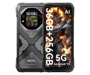 Oscal TANK 1 5G 6.78 pulgadas Dimensity 7050 Teléfono Rugerizado Android 15 12GB o 16GB RAM 256GB o 512GB ROM Batería de 20000mAh 12GB+256GB naranja