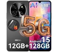 OSCAL Tiger 8 6.88" HD+ 120Hz Telefonos Movile 5G AI, DokeOS(Android 15 Pro), 12GB+128GB/2TB TF Smartphone, 16MP+8MP Smartphone 5G Dual SIM, Face ID/Fingerprint/OTG/GPS/Funda de Móvil/Pago NFC