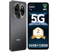 OSCAL Tiger 8 Smartphone Android 15,Teléfono Movil 5G 24GB+128GB/2TB TF,Octa-Core,NFC,Dual SIM,Pantalla 6.88" HD+120Hz,Batería 5000mAh 15W,Cámara AI 16MP+8MP,OTG,Face ID,GPS,Barato,Negro