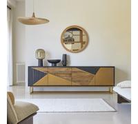 Oscar - Mueble para TV de roble de 240 cm H 77 x B 240 x T 48 cm