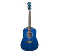 Oscar Schmidt og1tbl-a-u 3/4 tamaño guitarra acústica Dreadnought (alto brillo), color azul