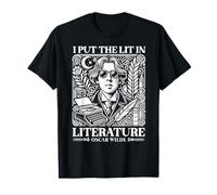 Oscar Wilde I Put the Lit in Literature Autor Escritor Novela Camiseta