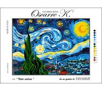 Oscarre K. gobelins Krainer Kit para Bordar Cañamazo Estampado para Medio Punto Van Gogh's Starry Night 23x30 Cod K70