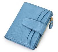 oscaurt Cartera pequeña para mujer, con bloqueo RFID, plegable, compacta, tarjetero de crédito, carteras de cuero para mujer con bolsillo para monedas con cremallera y 2 ventanas de identificación