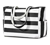 oscaurt Strandtasche Groß Tote Bag Damen Handtasche Umhängetasche Strandtasche XXL Familie Reisetasche Sporttasche Badetasche Saunatasche Geschenke für Frauen, Negro , 52 cm x 21 cm x 36 cm