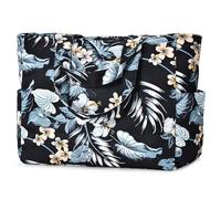 oscaurt Strandtasche Groß Tote Bag Damen Handtasche Umhängetasche Strandtasche XXL Familie Reisetasche Sporttasche Badetasche Saunatasche Geschenke für Frauen, Flores negras., 21 cm x 52 cm x 36 cm