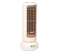 Oscillating Fan, Vertical Tower Fan, Portable 3-Speed Airflow, USB Type-C Rechargeable Battery, Home Workplace Outdoor Use, 10.24x3.94x3.94 Inches, Cream Yellow Color, 1 Piece