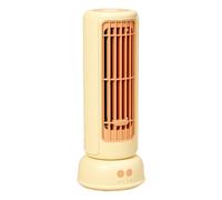 Oscillating Fan, Vertical Tower Fan, Portable 3-Speed Airflow, USB Type-C Rechargeable Battery, Home Workplace Outdoor Use, 10.24x3.94x3.94 Inches, Cream Yellow Color, 1 Piece