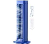 Oscillating Tower Fan with Remote - Bladeless Cooling, 2025 New Portable Tower Fan, 3 Speeds & Timer, Quiet for Bedroom, Office, Home (Blue Remote)