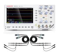 Osciloscopio Digital Hanmatek DOS1104 con 4 Canales y Pantalla de 7 pulgadas, Pantalla TFT-LCD, Kit de Osciloscopio Portátil con Ancho de Banda de 110 mhz 1GS/s Frecuencia de Muestreo