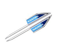 OscitY 2PCS Coche metalo Emblemas Logo Insignia, para Niss-an NAVara Pegatinas Emblema Carrocería Calcomanías Car Decoración Estilo Accesorios,B/Blue