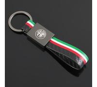 OscitY Coche Carbon Fibra Llaveros, para Alfa Romeo Alfa Alfetta Spider Brera Matta Mito Stelvio Giulia Keychain reemplazo Herradura Desmontables Anti-perdida Moda Familia Regalos Car Accesorios