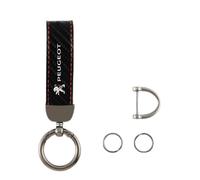 OscitY Coche Carbon Fibra Llaveros, para Peugeot 307 307 CC 308 308 CC 406 407 Keychain reemplazo Herradura Desmontables Anti-perdida Moda Familia Regalos Car Accesorios,A/Black Red Line-F