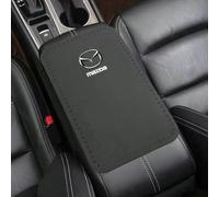 OscitY Coche Cuero Consola Central Almohadilla reposabrazos, para Mazda 3 5 6 CX-3 CX-30 CX-5 CX-7 CX-8 CX-9 MX-5 Caja Apoyabrazos Impermeable AutomóViles Protectora Accesorios,A/Black