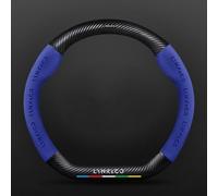 OscitY Coche Cuero Volante Fundas, para Lynk & Co 01 02 03 04 05 06 07 08 09 Antideslizante Duradero Transpirable Volante Protector Accesorio,C/Blue-Carbon Fiber Skin