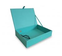 Osco Archivo de piel sintética, caja de almacenamiento de documentos A4 con resorte de bloqueo y cierre de botón, elegante solución de archivo para el hogar y la oficina, 37,5 x 26,5 x 8 cm