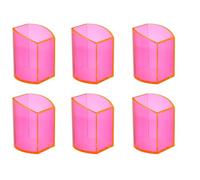 OSCO Tarro curvado acrílico neón para bolígrafos, paquete de 6, soporte para lápices, organizador de escritorio, organizador de oficina, almacenamiento de maquillaje, exhibición de cosméticos, 10 x