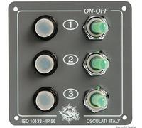 Osculati Pannello 3 interruttori riarmabili (Control Panel w. 3 resettable switches)