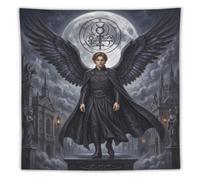 Oscuro Angel Lucifer Gotico City Tapiz de Pared, Estilo Oleo Gotico