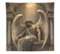 Oscuro Angel Lucifer Tapiz de Pared, Oleo Gotico, Gotico Sacred Art