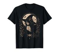 Oscuro Femenino Halloween Bruja Gótica Luna Estética Camiseta
