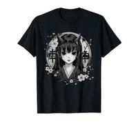 Oscuro Japonés Estética Anime Horror Demonio Yokai Chica Camiseta gráfica económica, Hombre, Negro, XL