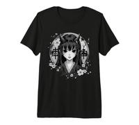 Oscuro Japonés Estética Anime Horror Demonio Yokai Chica Camiseta Premium