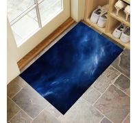 Oscuro Misterioso Felpudo Antideslizante - 45 x 75 cmUniverso Cielo Estrellado Trampa de Tierra Felpudo Exterior e Interior para una Entrada Limpia - Fácil de Cuidar - Azul Claro