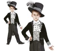 Oscuro Traje Sombrerero Loco Niños Halloween Alice IN Wonderland Disfraz