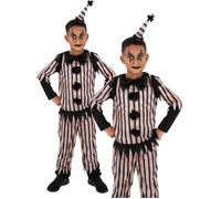 Oscuro Vintage Payaso Niños Halloween Payaso Siniestro Disfraz Edad 4-12