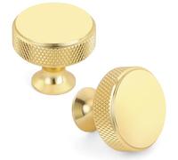 OSDUE 10Piezas Pomo para Armario Redondo,30.5mm Perillas de Gabinete Aluminio Pomos Dorados Muebles Pomos Tiradores Tirador Cajón Puerta con Tornillos para Cajones Armarios Cocina Dormitorio Aparador