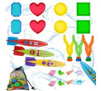 OSDUE 24PCS Juguetes de Buceo para Criaturas Submarinas, Juegos Acuáticos para Niños