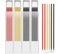OSDUE 24PCS Minas de Lápiz de Carpintería, 2,8mm Repuesto de Lápiz de Construcción Mecánica de Agujero Profundo Sólido, 3 Colores para Dibujar, Escribir, Manualidades, Bocetos (Negro, Rojo y Amarillo)