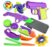 OSDUE 9PCS Pistola de Juguete, Inquieto, Juguetes Inquietos, Cuchillos de Zanahoria y Mariposa, Alivio del Estrés