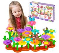 OSDUE Bloques de Construcción de Jardín, 90 PCS Montessori Juguetes de Construcción Jardín de Flores para Niñas 3 4 5 6 años Juguetes de Jardín DIY Ramo de Arreglo Floral Regalo para Niños 3 Años