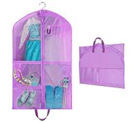 OSDUE Bolsa Ropa Para Trajes Baile, 60x100cm Fundas Ropa Armario Juego con 5 Bolsillos Cremallera Fundas Transparentes Prueba Polvo Resistente Tejido Transpirable para Bailarines Actuaciones Viajes