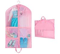OSDUE Bolsa Ropa Para Trajes Baile, 60x100cm Fundas Ropa Armario Juego con 5 Bolsillos Cremallera Fundas Transparentes Prueba Polvo Resistente Tejido Transpirable para Bailarines Actuaciones Viajes