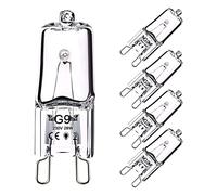 OSDUE Bombilla Halógena G9, 5 Piezas Bombilla G9 Casquillo Halógeno 28W,220V Regulable Blanco Cálido Bombilla Halógena Resistente Al Calor 300°C Bombillas de Cápsula Para Horno Microondas