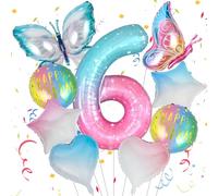 OSDUE Globos de Mariposa,Globo de Cumpleaños de Mariposa,Globos de Colores Degradados,Globo de Estrella de Cinco Puntas,Decoraciones de Cumpleaños