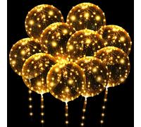 OSDUE Globos Luminosos Globos, Globos de Helio, Luminoso Transparente Globo, 10 Trajes, con 3M Cadena de Luces, Decoración para Cumpleaños, Fiesta, Navidad, día de San Valentín, Boda