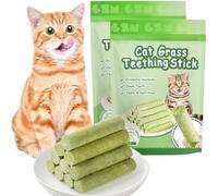 OSDUE Golosina de Hierba Liofilizada para Gatos, 12 Piezas Palillo Masticable para Limpieza Dental