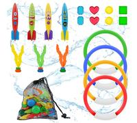 OSDUE Juego de Anillos de Buceo para Niños, Juguetes Acuáticos, Juego de Entrenamiento Subacuático