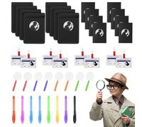 OSDUE Kit de Espía Detective de Niños,56 Piezas Kit Espía Juego Detective de Niños Piñatas con Lupa de Detective,Cuaderno,Bolígrafo UV,para Una Fiesta de Cumpleaños de Detectives Juegos de rol.