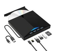 OSDUE Lector CD DVD Externo USB 3.0,Portátil CD DVD +/- RW Grabadora DVD Externa con Type-C Ultra Delgado Disquetera Externa USB CD/DVD-RW Drive para Portatil/Escritorio/Windows 11/10/8/7/Linux/MacOS