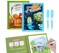 OSDUE Libro de Acuarelas para Niños, 2 Piezas Libro de Magia Infantil, Libro de Acuarelas para Niños, Pintura de Acuarela, Libro Mágico de Acuarelas, Libro Mágico Reutilizable con 2 Bolígrafos