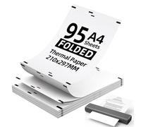 OSDUE Papel Termico Impresora A4, 95 Hojas Papel Térmico 297x210mm Resistente al Agua y al Aceite Secado Rápido sin BPA para Phomemo M08F, M832, M834, Q302 y Mayoría de Impresoras Térmicas (continuo)