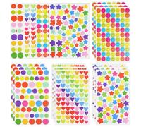 OSDUE Pegatinas 1400 para Niños, 20 Hojas Infantiles para Album de Recortes, Regalo Adicional con Corazones y Estrellas